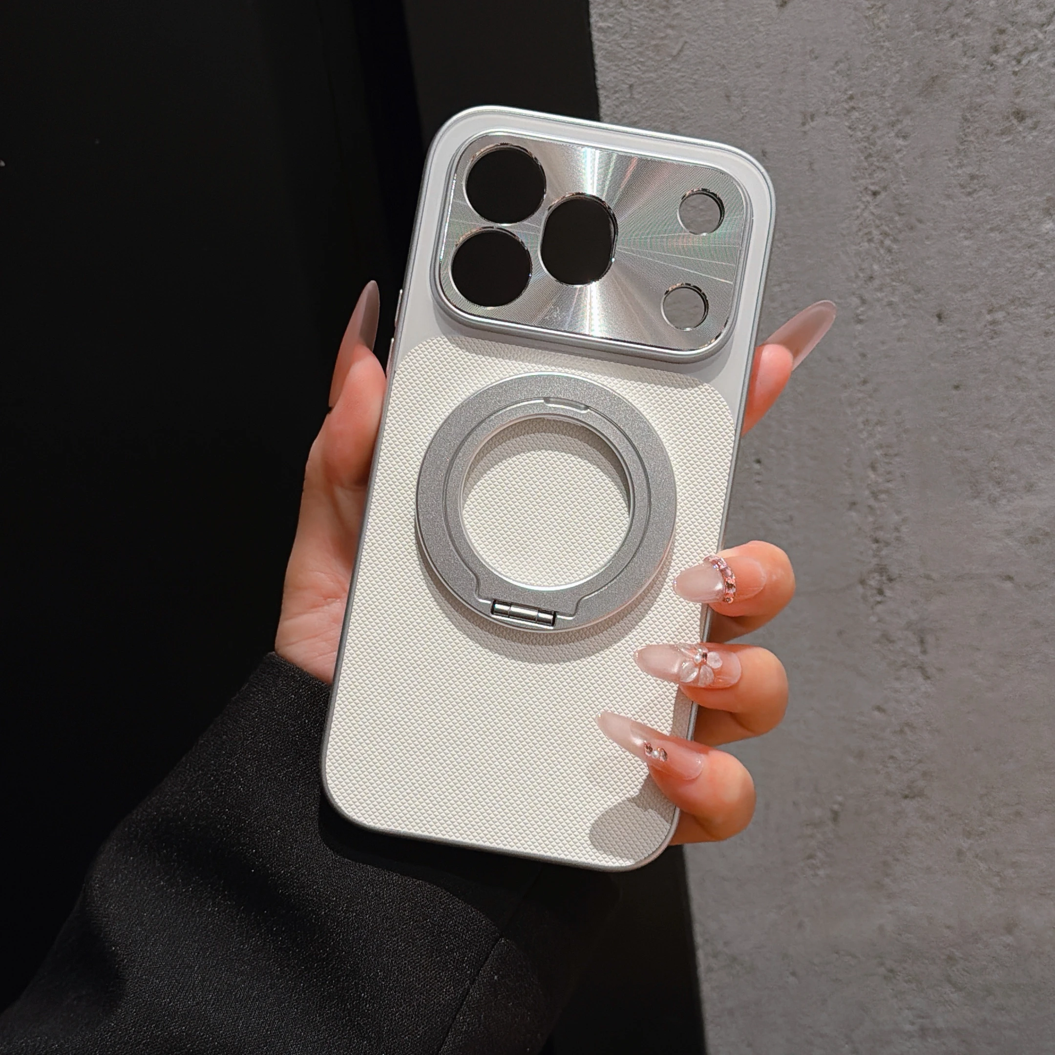 Luxury Vegan Leather Magnetic Stand Phone Case - Premium Protection with Scrub Finish