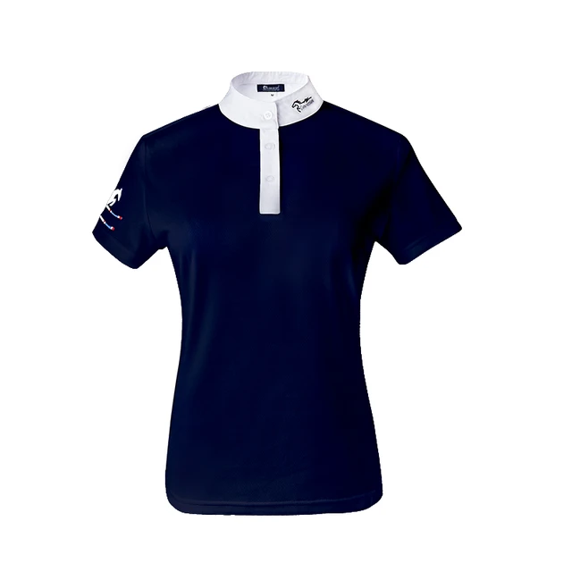 Camiseta técnica de equitación de manga corta para niña Mini Remisa Azul