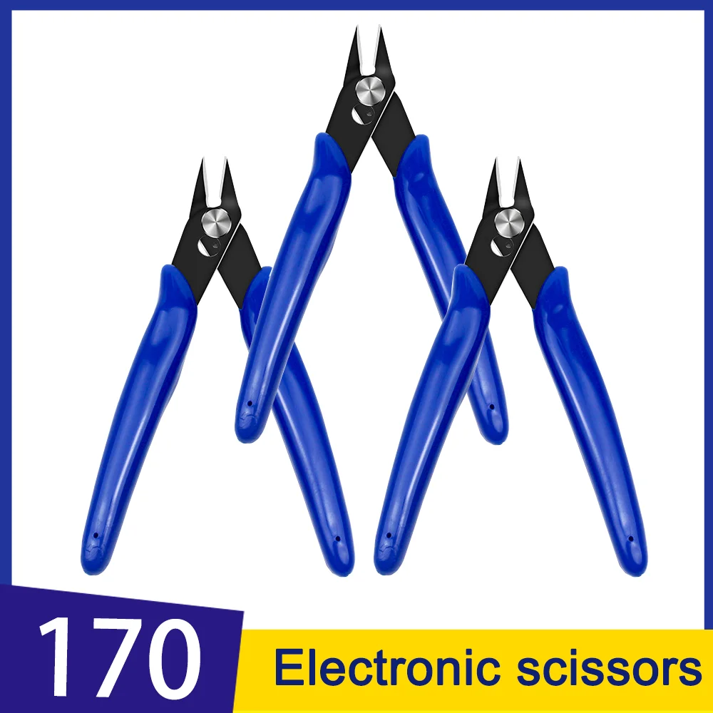 Blue Handle 170 Electronic Pliers Industrial Nozzle Plastic Diagonal Pliers Model Trimming Cutting Hand Moving Tool