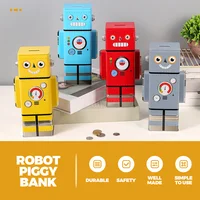 Yellow Robot Tin Piggy Bank For Girls Piggy Bank Girls Saver Children Toy Money Storage Home Decor Gift Idea 2
