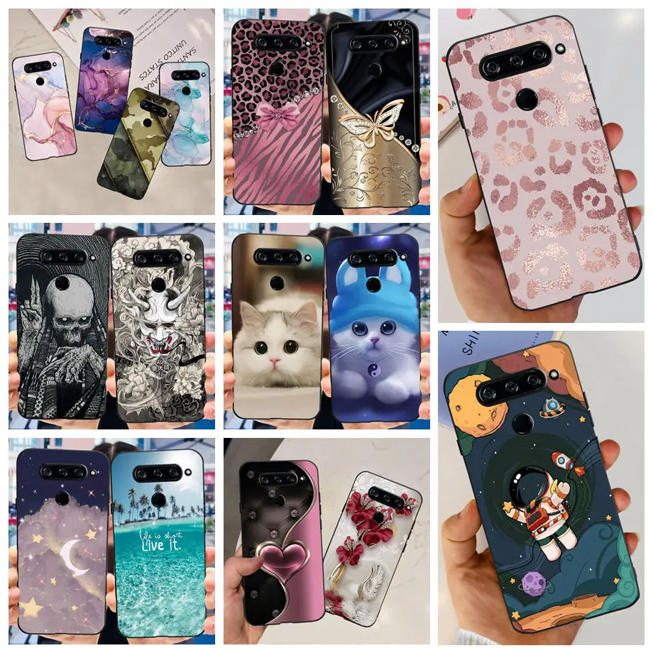 Per Lg V40 Thinq Custodia Per Lg V35 V35 + Thinq Soft Tpu Custodie In Silicone Fashion Flower Cute Pattern Funda Per Lgv40 Thinq Capa
