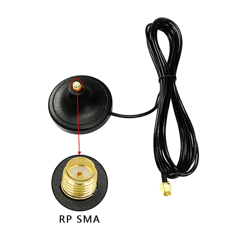 Eoth 5 Stück 6CM Magnetfuß-Antenne 5dBi SMA Stecker Buchse IOT-Antenne 3M Kabel Großer Saugnapf für Netzwerkkarte WiFi – Detail 6