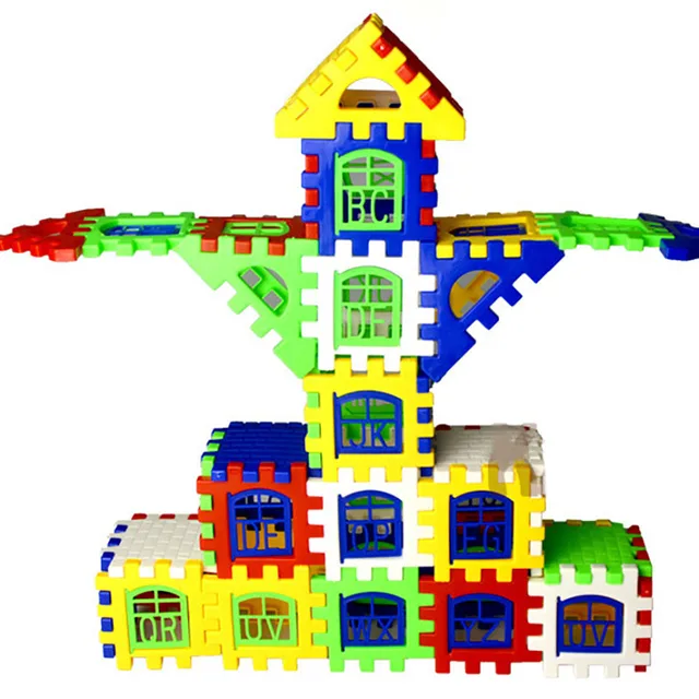 24pcs 3D Puzzle Games Cubes Toys For Children Wooden Blocks Jigsaw Hobby Other Brain Toy Bricks House Interactive Toys For Kids 3