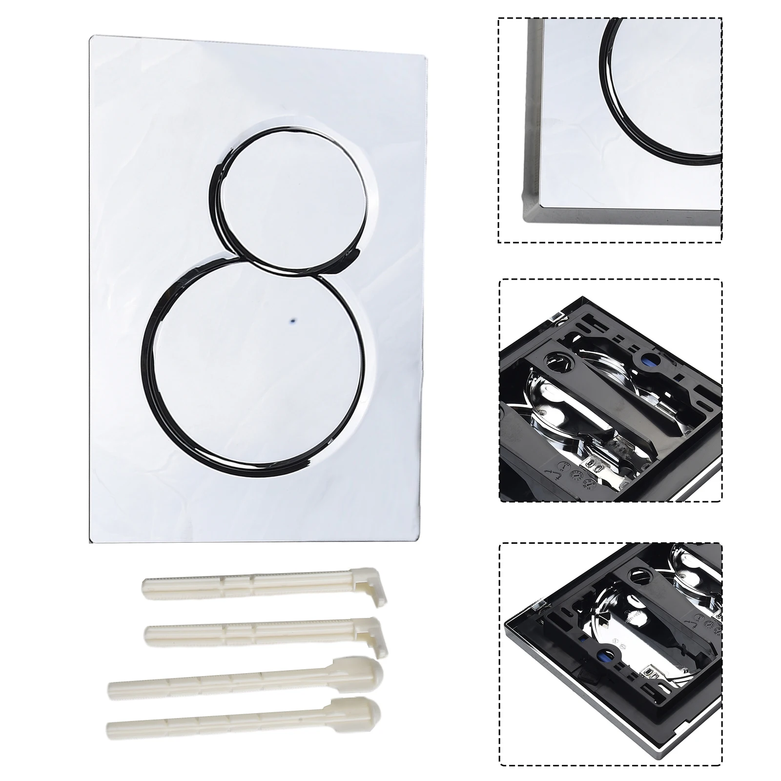 

New Durable Dual Flush Plate Plate 1pcs For Cistern For Cistern 115.770.21.5 For Geberit Sigma01 Chrome Plastic