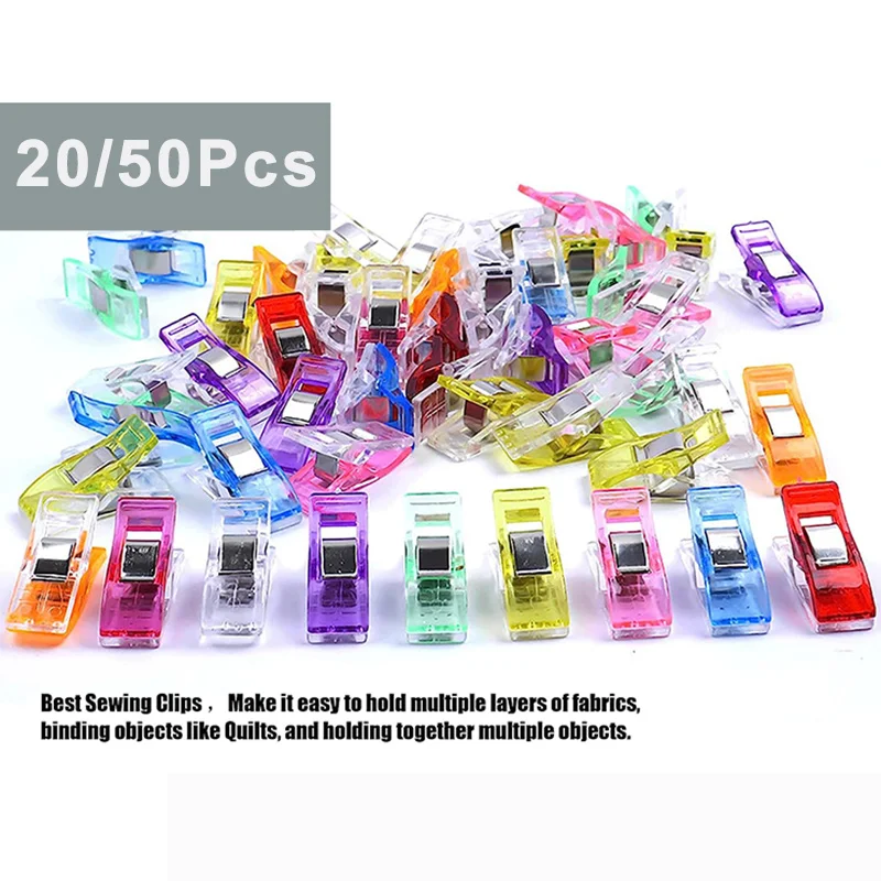 Sewing Clips 20/50Pcs Plastic Craft Quilting Clip Crocheting Knitting Safety Clip Sewing Clamps Binding Tool