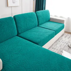 Premium Jacquard Elastic Sofa Cushion Cover - Anti-Slip & Dust Resistant - 1pc Back Cover (Emerald Green)