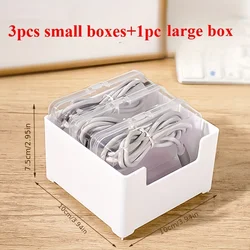 Cable Organizer Box - Desktop & Drawer Storage Solution - XXXS (4pcs)