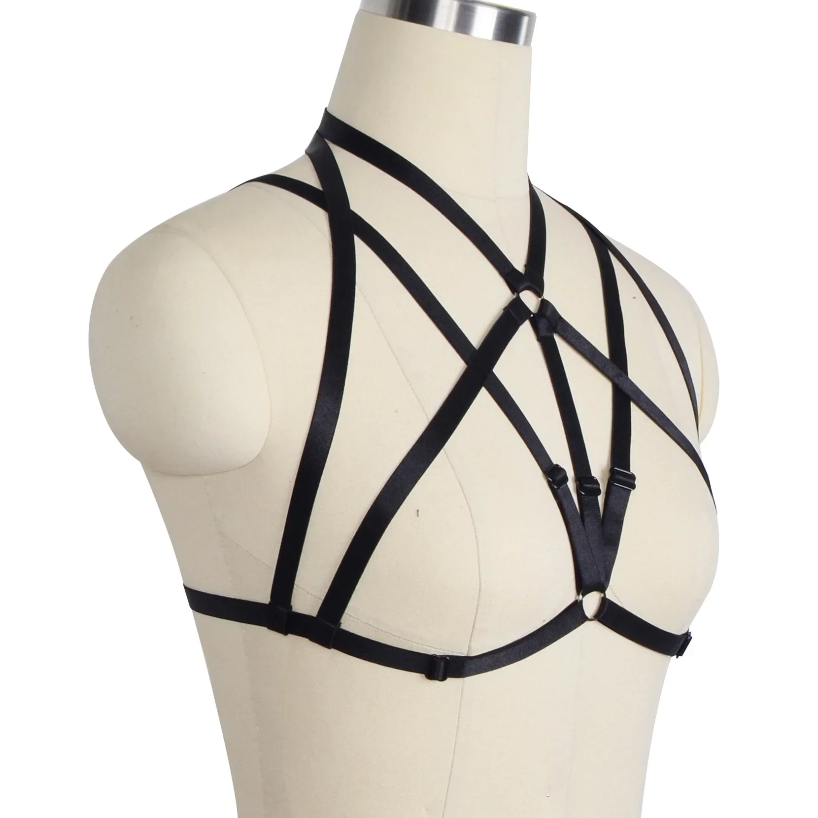Sexy Elastic Bondage Bra Fashionable Hanging Neck Strap Elastic Bandage Bra Sensual Constraints Special Use Underwear