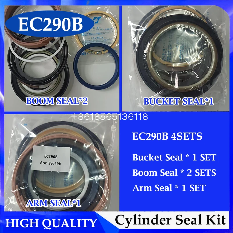 

Factory Price 4 Sets EC290B Arm/Boom/Bucket Cylinder Seal Kit for Crawler Excavator EC290B Hydraulic Stamp Kits