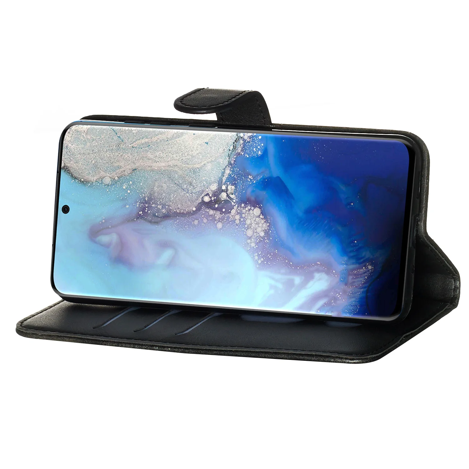 Magnetic Leather Wallet Case with Zippered Card Holder | Premium Book-Style Design