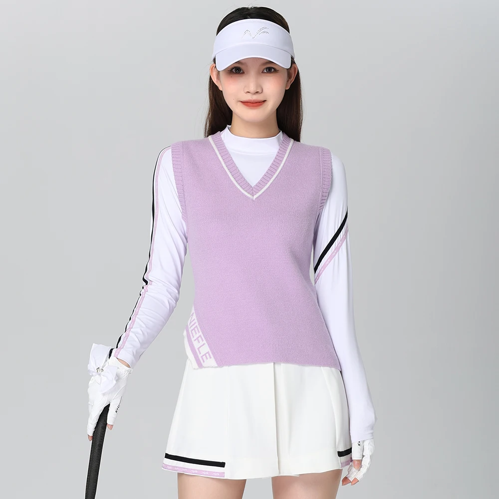 Winter Golf Women's Knitted Sweater Sleeveless Wear Resistant Versatile Short Skirt Outdoor Leisure Sports