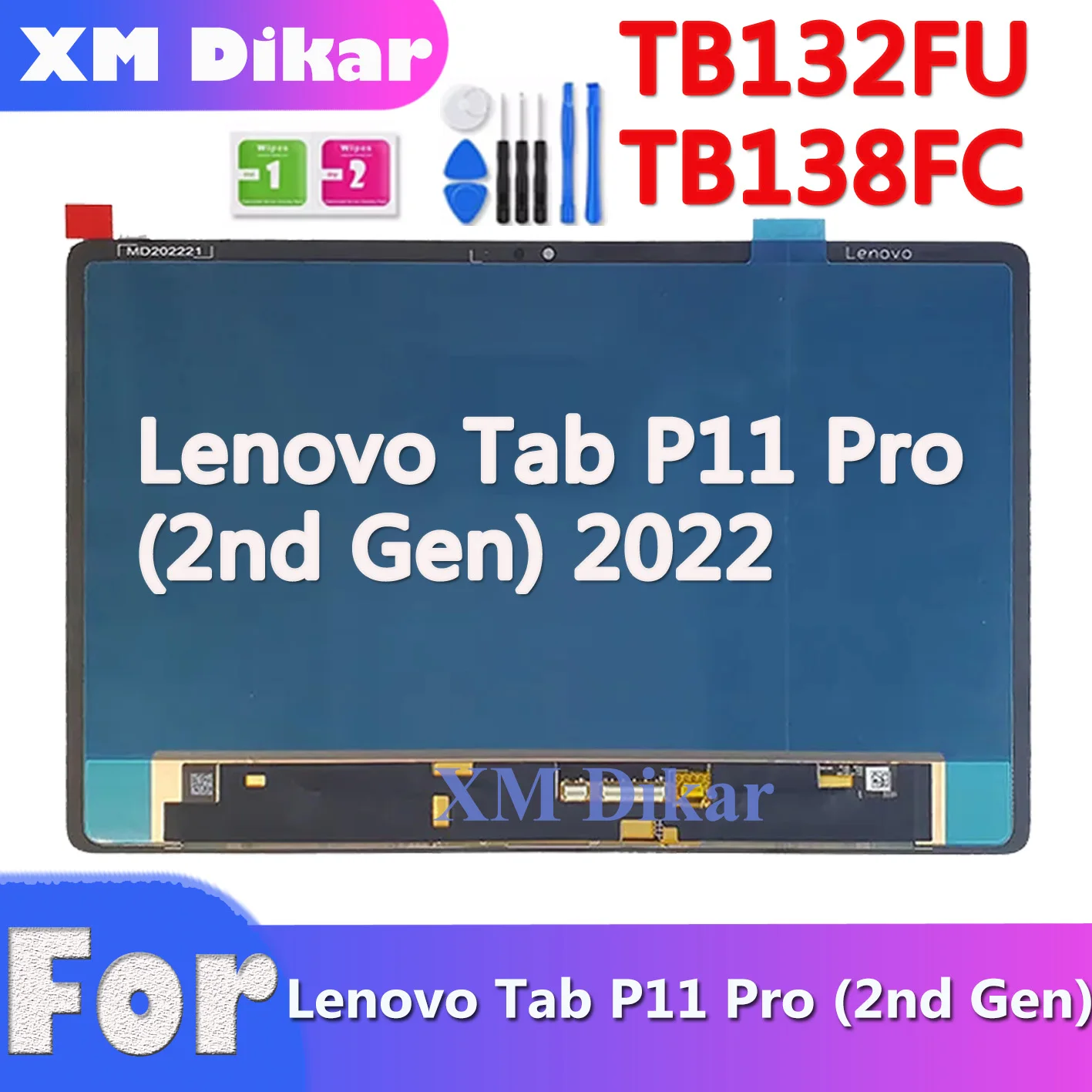 REY Cover in Gel TPU Nera per Lenovo Tab P11 11 - P11 Plus 11, Ultra Sottile 0,33 mm, Morbido Flessibile, Custodia Silicone