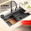 Stainless Steel Kitchen Sink Household Washbasin Thickened Embossed Sinks Undermount Basin Nano large single Slot 1