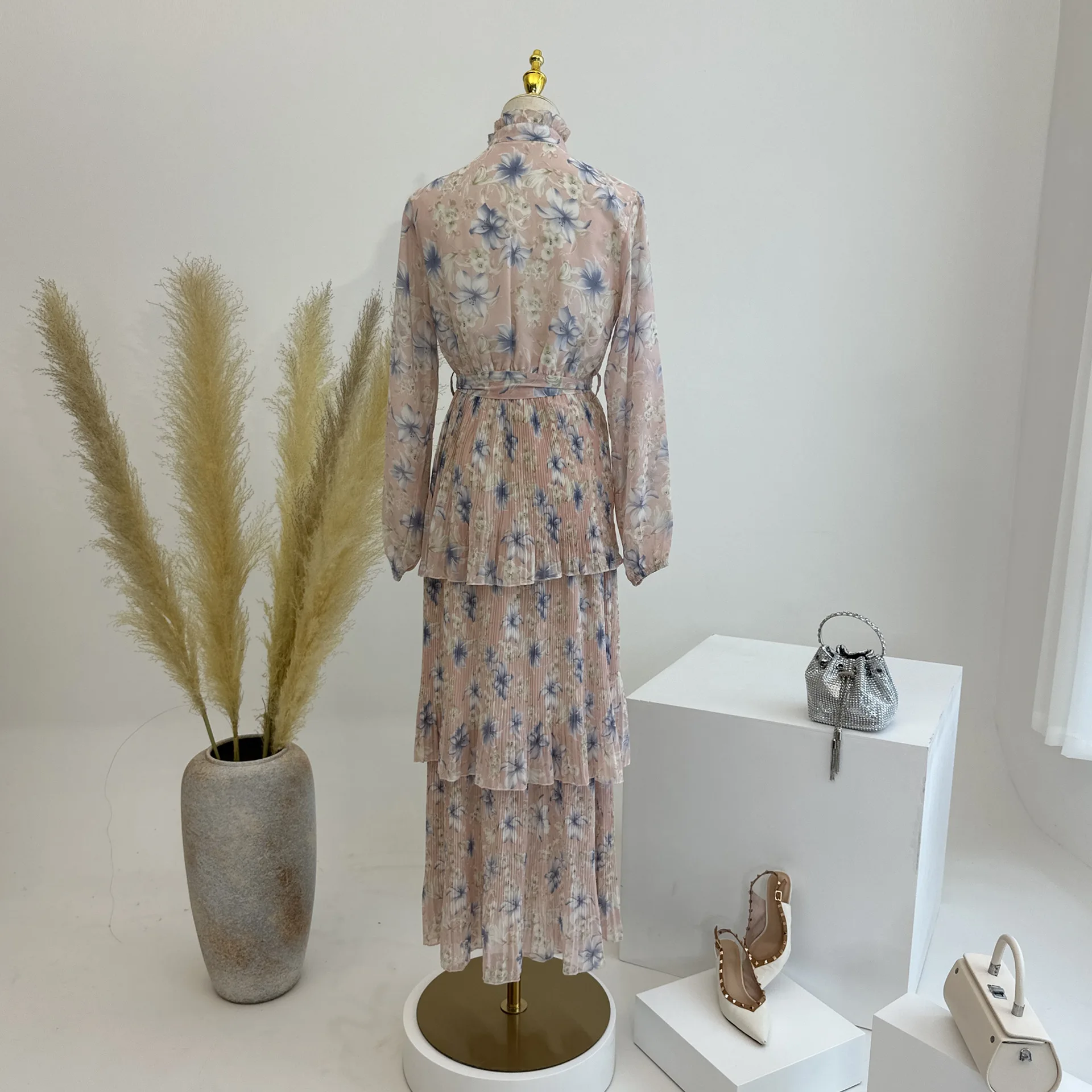 Modest Abaya Muslim Dress Summer Printed Chiffon African Dresses for Women Dubai Abayas Turkey Islam Kaftan Robe Femme Musulmane