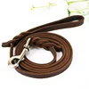 1.2-2.1m Genuine Leather Dogs Leash with Hook Pet Walking Training Brown Black Colors for Medium Large Pet Shepherd Greyhound 4