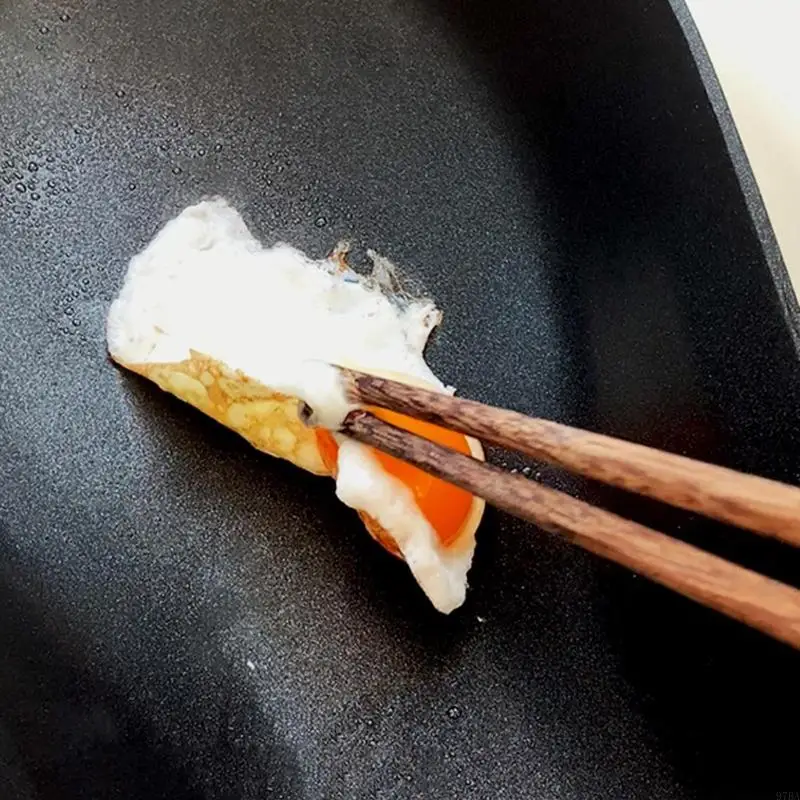 97BA Aluminum Alloy Frying Pan Fish Shaped Wok Pans with Handle for Kitchen Cooking