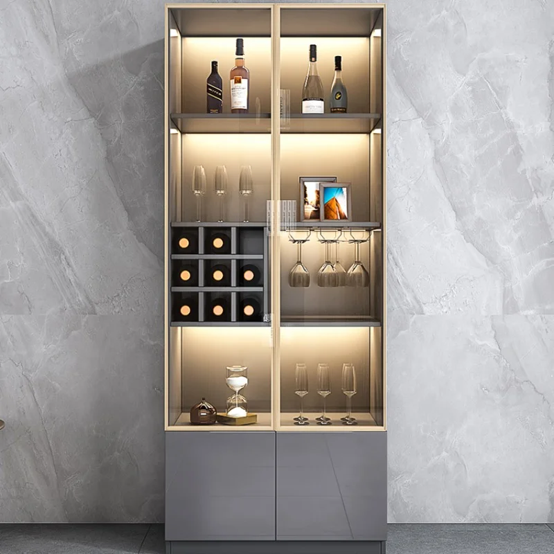 Living Room Storage Wine Cabinets Wall Kitchen Glass Home Wine Cabinets Display Racks Estante Vinos European Furniture Qf50Jg
