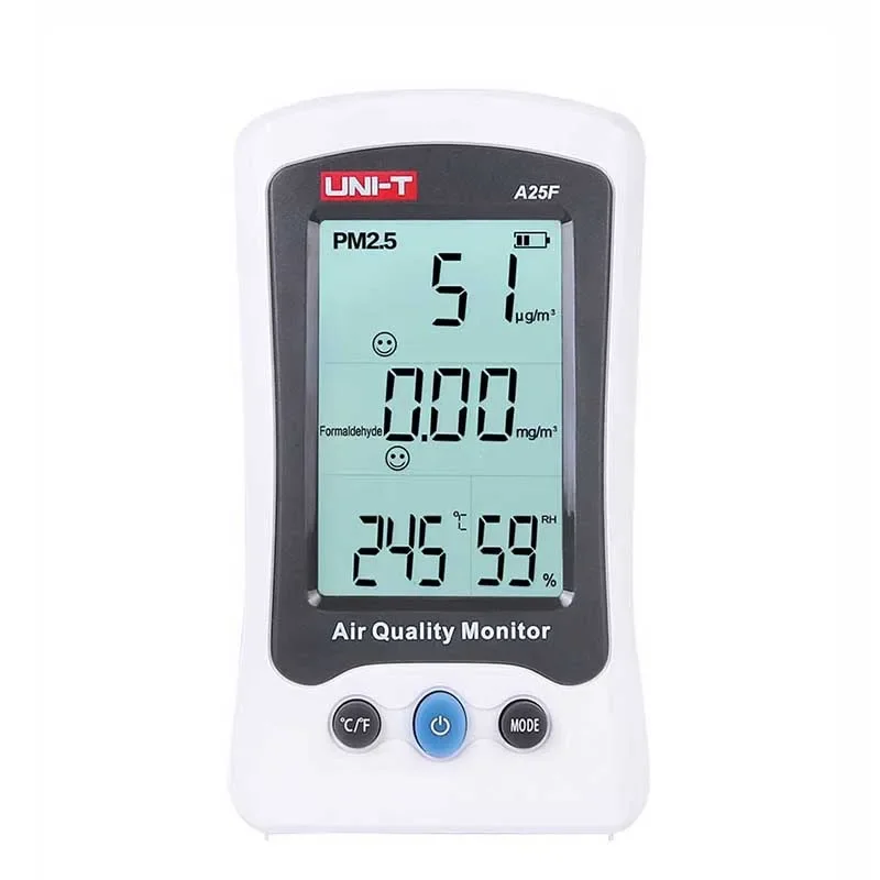 

Монитор качества воздуха UNI-T A25F PM2.5, детектор формальдегида, измеритель температуры и влажности, четыре теста