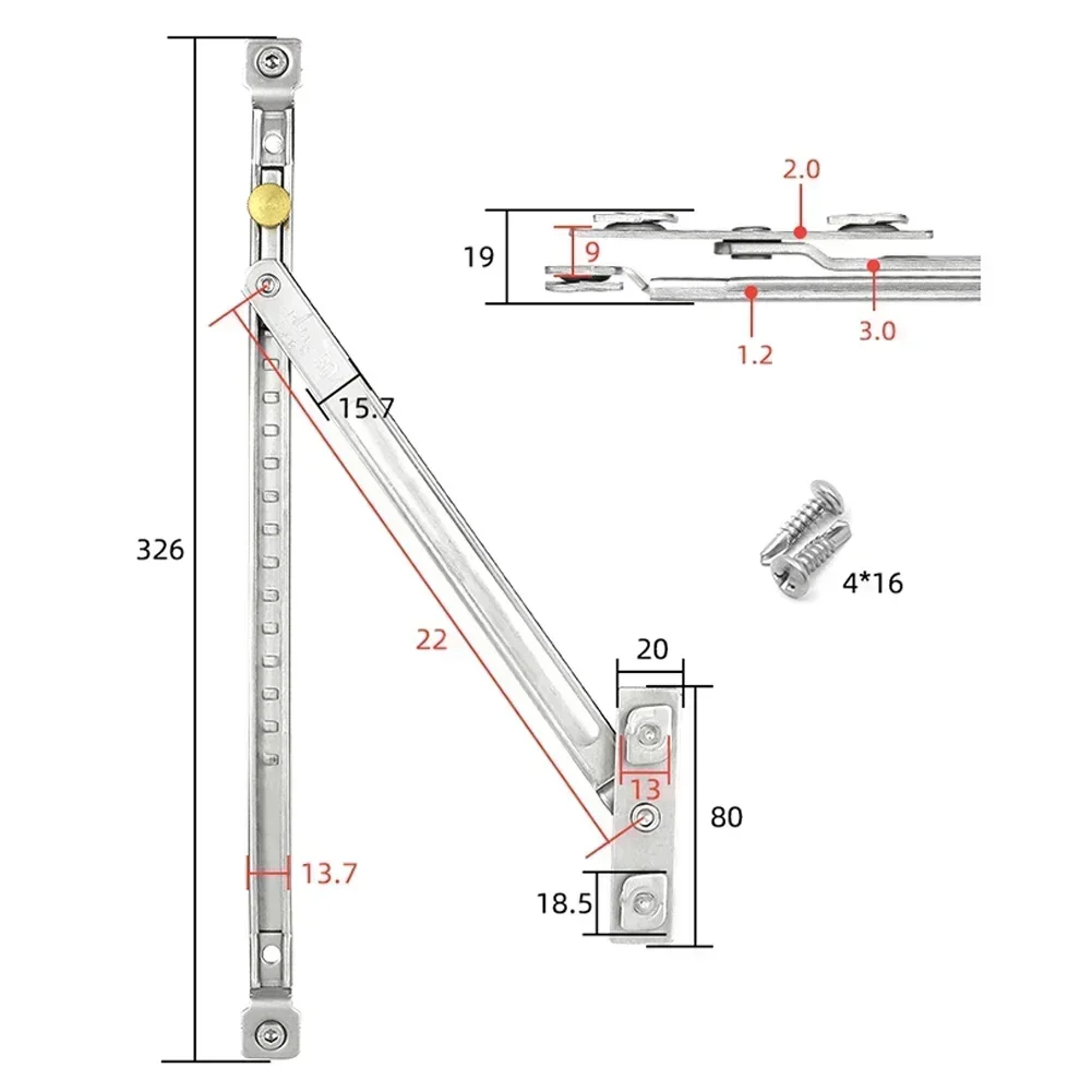 Window Sliding Wind Bracing Limiter Windproof Support Rod Sliding Door Stop Children Safety Lock Restrictor Window Wind Support