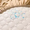 Waterproof Fit Sheet Solid Color Mattress Cover With Elastic Band Bedsheet Single Double Queen King Size Fitted Sheet 4