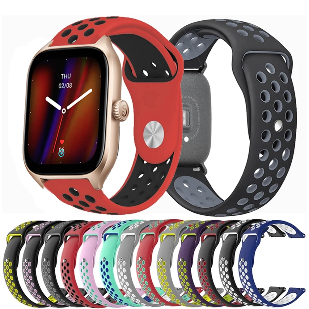 

20mm/22mm Strap For Amazfit GTS 4/3/2/2e/GTS2 Mini/GTR 4/GTR2/2e/stratos 2/3 pro Sport Silicone Watch Bracelet Amazfit bip strap