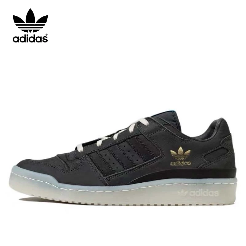 thumbnail image 1 of Zapatillas de skate Adidas Originals FORUM LOW de piel, antideslizantes, resistentes al desgaste, ligeras y de corte bajo para hombre y mujer en azul oscuro, 1 of 4