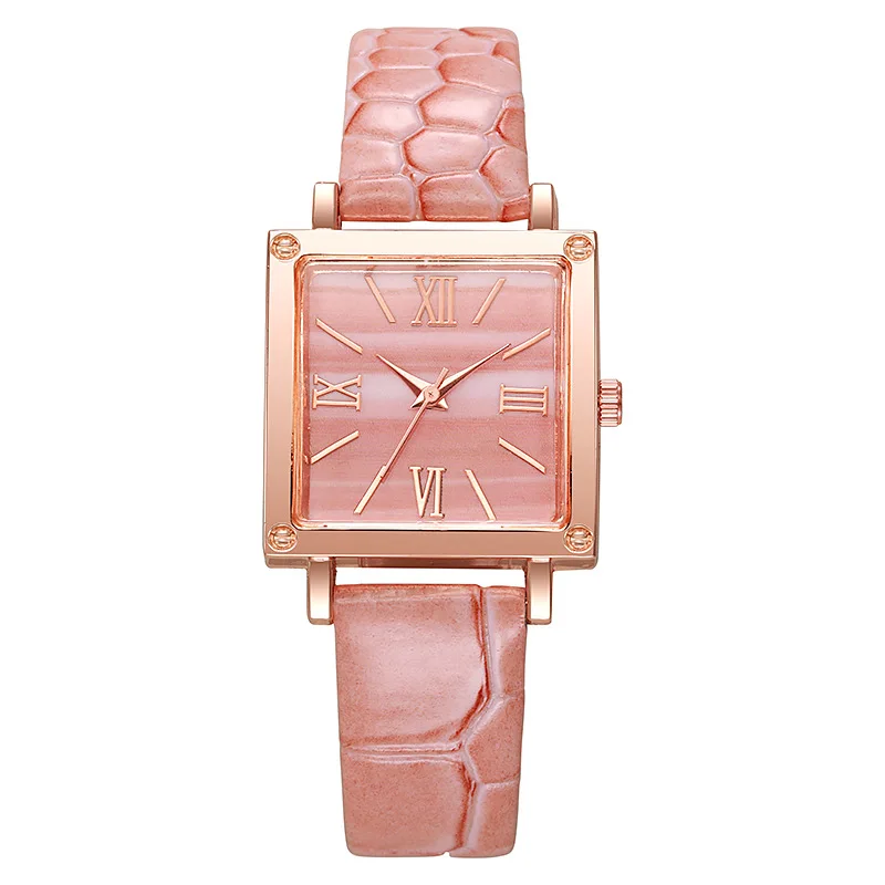 1pc-Fashionable and Minimalist Women's Square Belt Quartz Watch New Popular Retro High-end Roman Watch