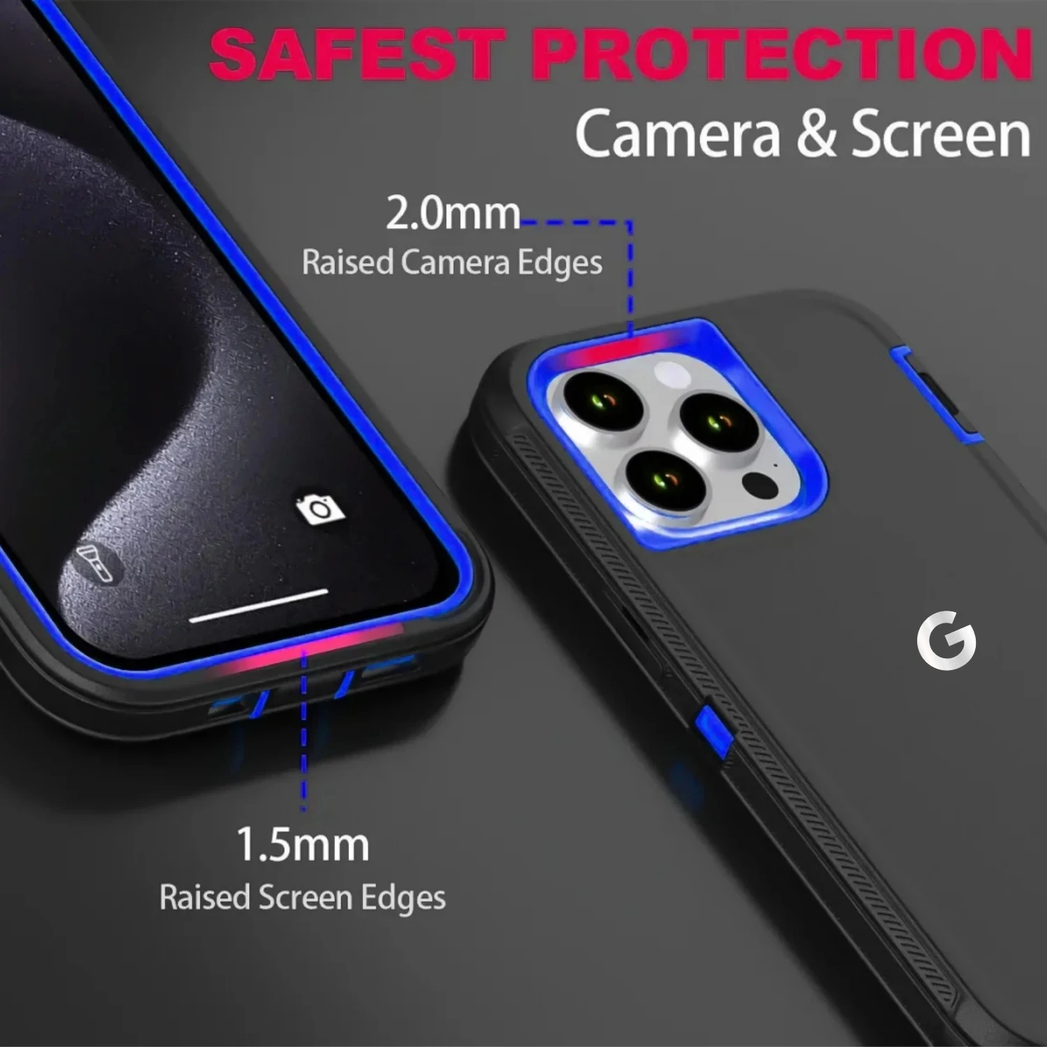 Heavy Duty Armor Shockproof Case with Wireless Charging Compatibility and Anti-Drop Protection