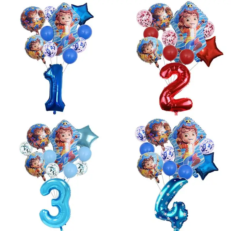 Santiago Pirate Boy Foil Balloon Sea Game Birthday Party Decor Supplies Number Ballon Baby Shower Kid Toy Globos Girl Gift disney dragon latex balloon banner cake topper boy faovr gift birthday party decor baby shower supplies kidsroom decor kid toy