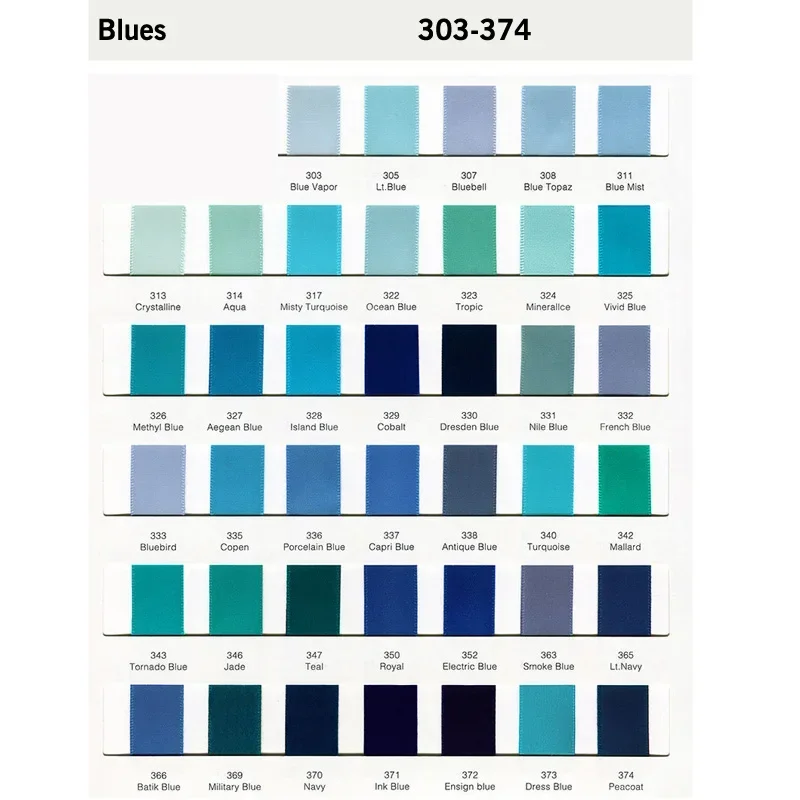 Blue Double Face Satin Ribbon – High-Density Polyester Fabric, Multiple Widths Available, 100 Yards