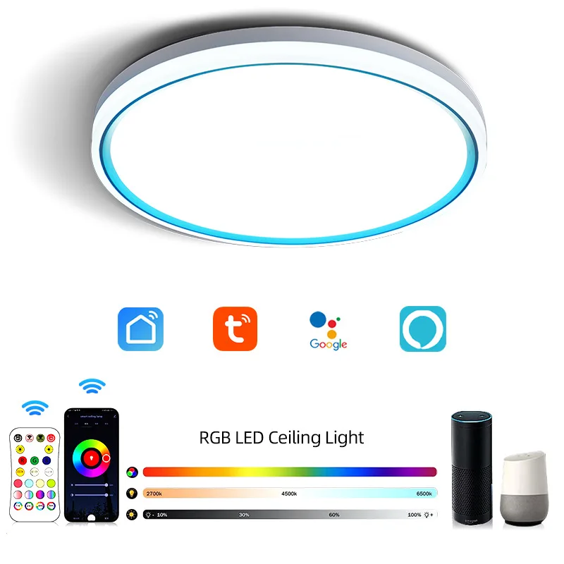 

Граффити smart RGB цветной потолочный планшетофон WiFi Bluetooth Alexa voice LED гостиная спальня круговая тройная защита