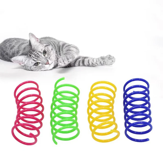 Plastic Spring Jumping Cat Toy 1