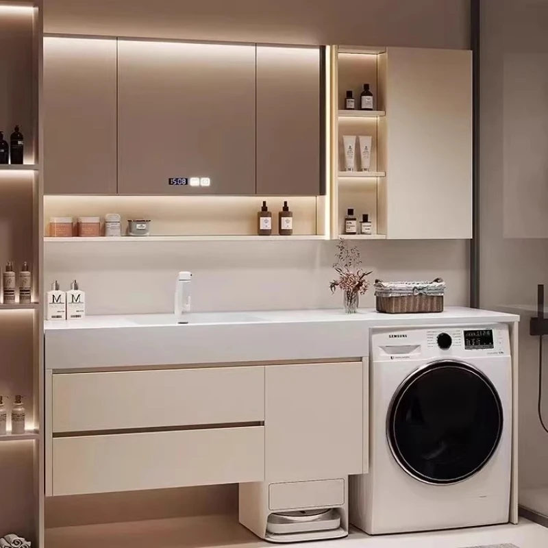 แต่งหน้าห้องน้ําตู้ห้องน้ําสีขาวลิ้นชัก Dressers อุปกรณ์เสริม Vanity น้ําหอมตู้แคบหรูหรา Gabinete เฟอร์นิเจอร์ Salon 1