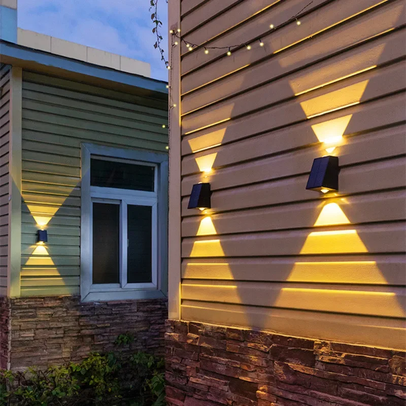 LED Outdoor Solar Wall Light Up And Down Luminous Garden Lamp Villa Courtyard Porch Street Decorative Lighting Wall Washer Light 3