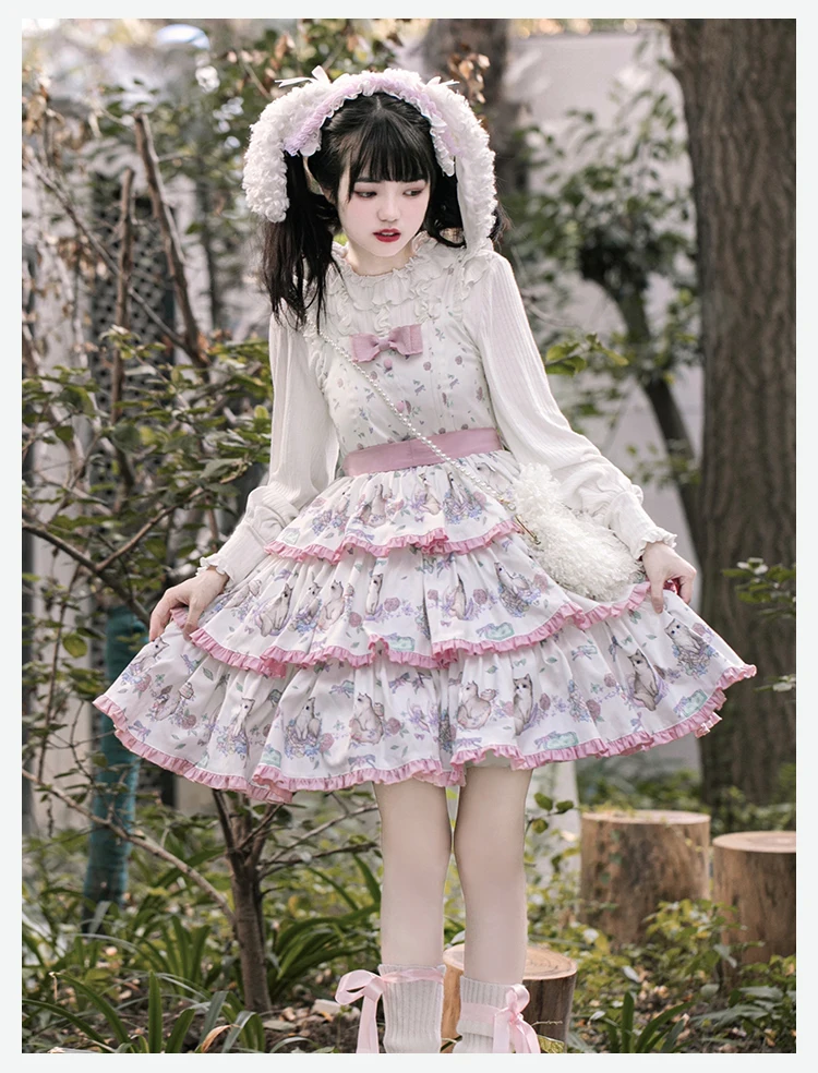 Kawaii Style Cute Cat Print Lolita Jsk 