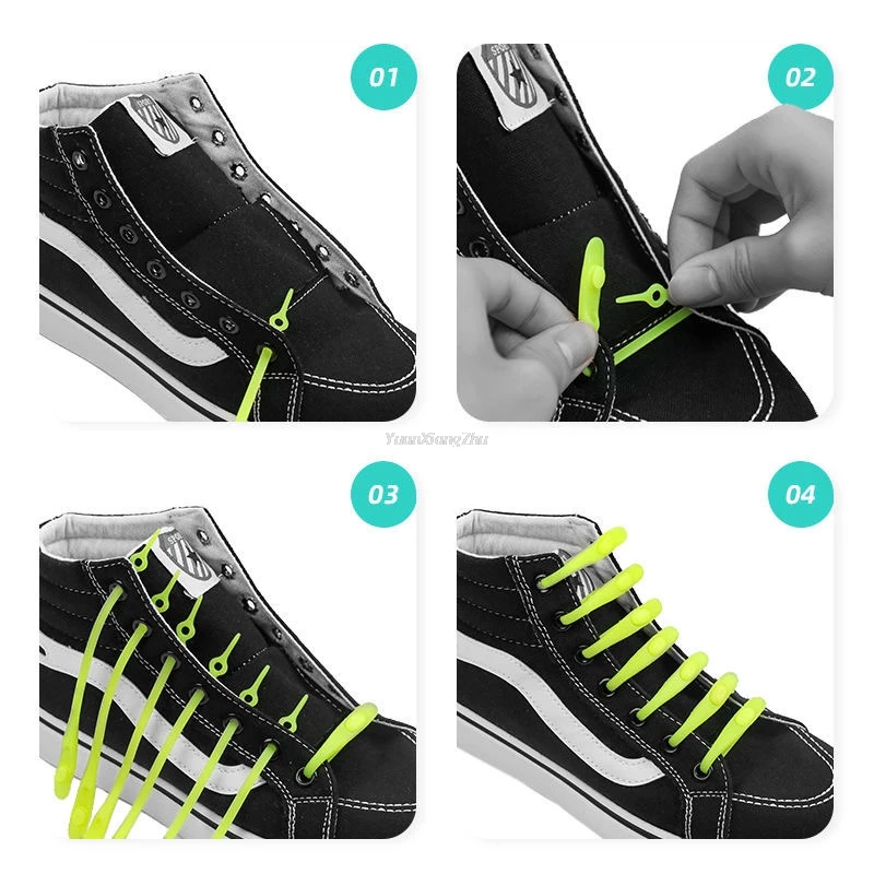 12er-Pack schnürsenkellose Silikon-Elastikschnürsenkel, Gummischnürsenkel für Erwachsene und Kinder, Lazy Lace Free Laces, Einheitsgröße, vielseitig, passend für die meisten Schuhe – Detail 16
