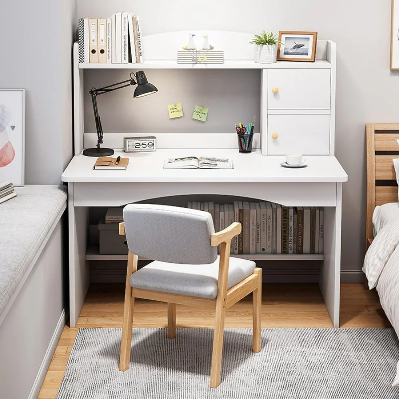 رف تخزين المكتب المنزلي، محطة عمل الكمبيوتر الخشبي...