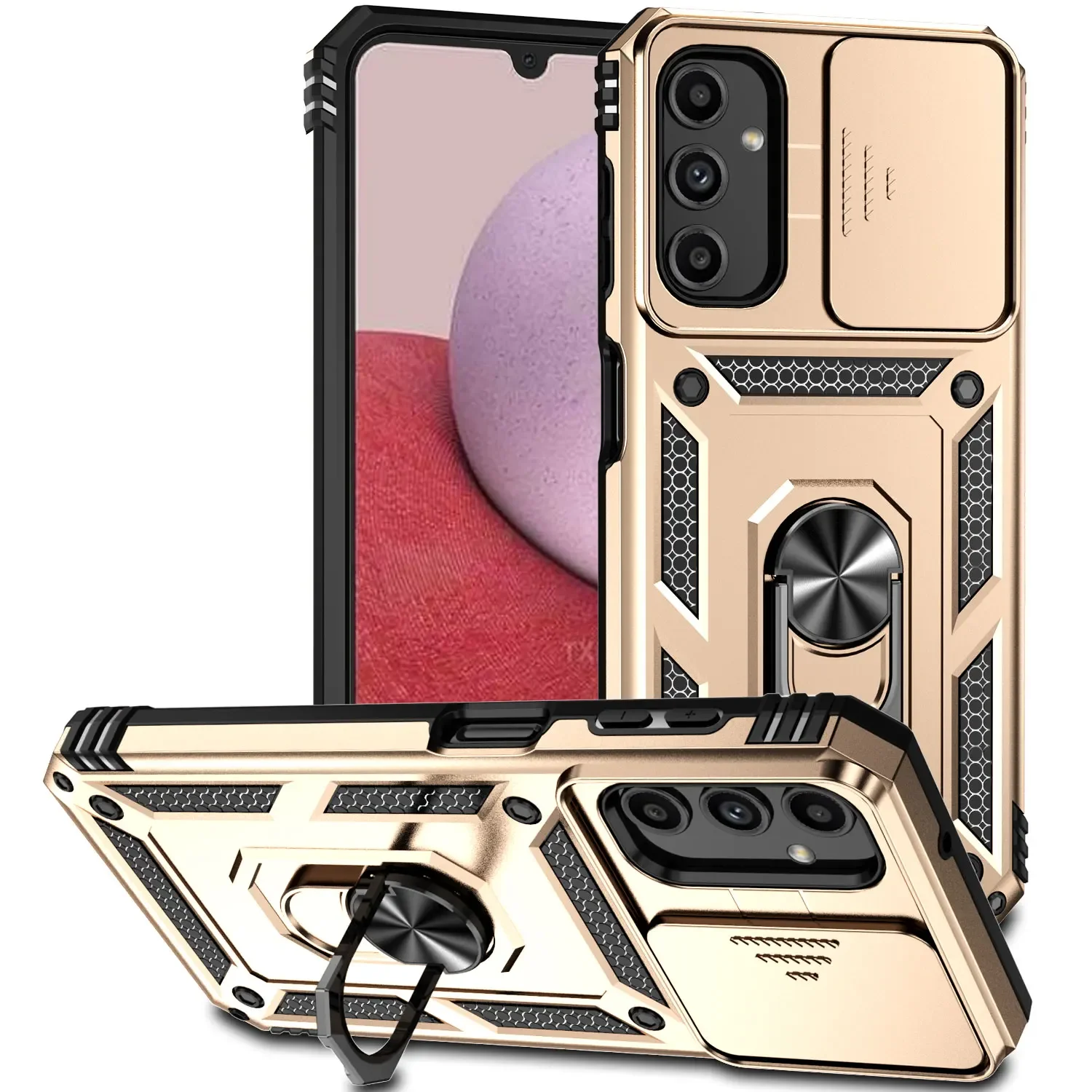 thumbnail image 1 of Ring Holder Case For Samsung Galaxy A12 M13 14 21S 22 23 24 32 33 52 53 54 72 73 A03 CORE Airbags Shockproof Shell Armor Cover, 1 of 5