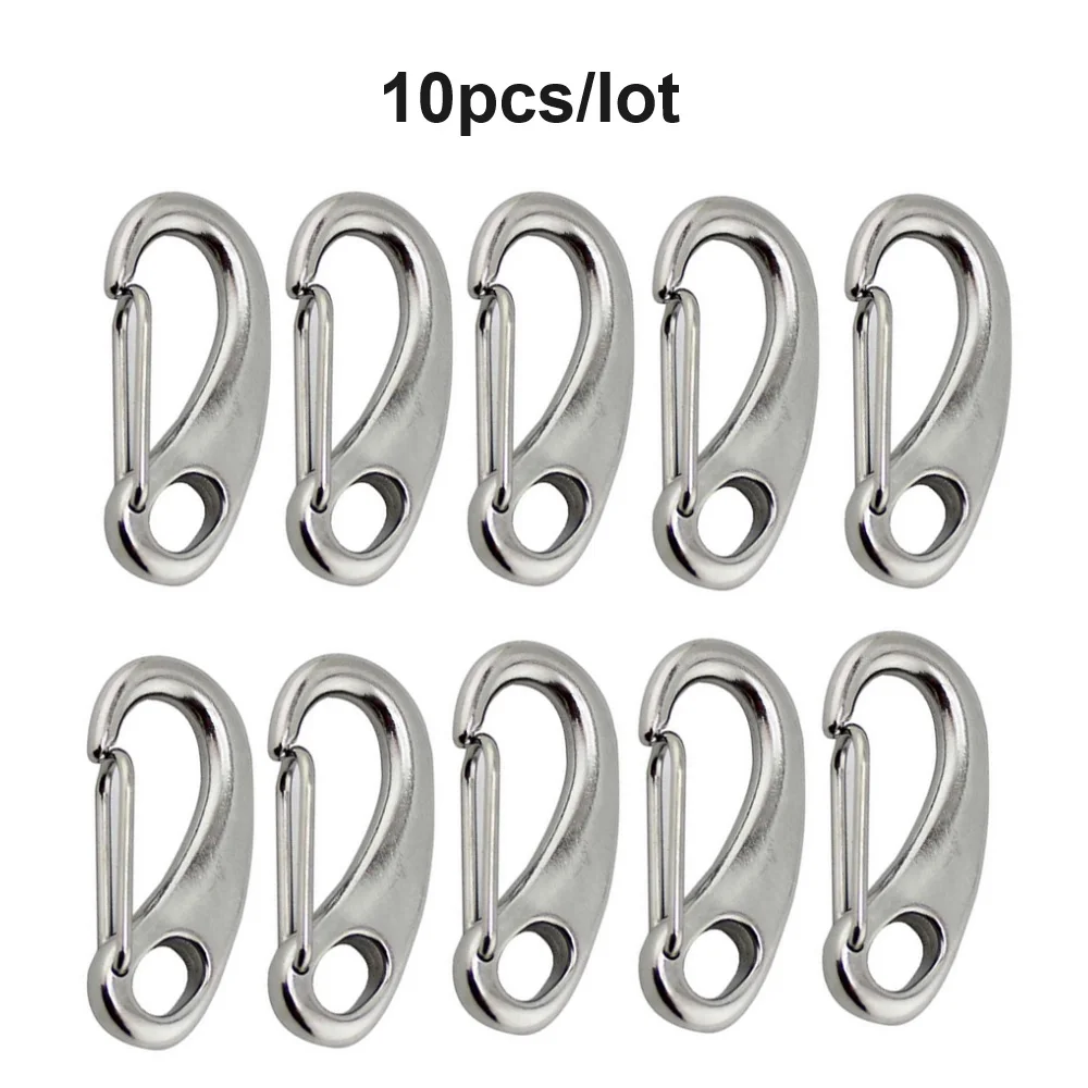 Egg Forma Snap Ganchos Segurança Metal ss Quick Release Primavera Snap Hook Link 40 mm 50 mm 70 mm Comprimento 10 Pcs Aço Inoxidável