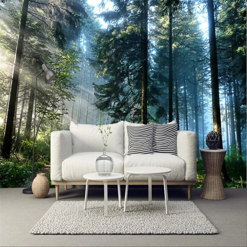 

Custom 3D Forest Nature Landscape Photo Mural Wallpapers for Living Room Bedroom Decor Green Woods Wall Paper Papel De Parede 3d