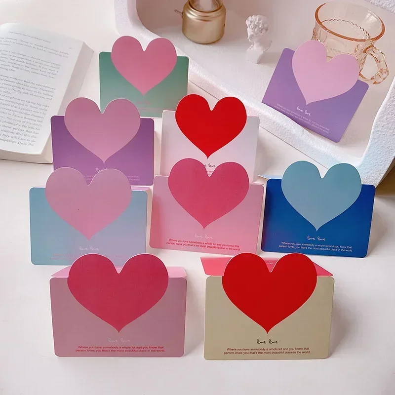 40Pcs Romantic LOVE Heart Postcard Greeting Card Valentine's Day Gift Card Wedding Invitations Thank You Message Cards