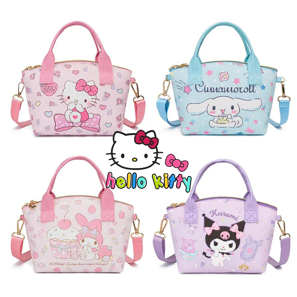 

Hello Kitty Sanrio Shoulder Bags Anime Kulomi Cinnamon Dog Melody Zipper Waterproof Messenger Bag Student bag Toys Handbag Gift