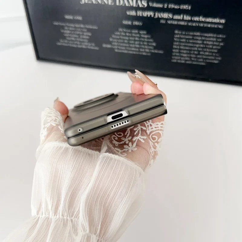 Ultra-Thin Shockproof Magnetic Clear Matte Flip Cover