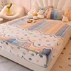 Rainbow Stripe Plush Queen Fitted Sheet Set, Luxury Super Soft Milk Velvet Sheets with 2 Pillowcases, Colorful Stripe Bed Cover 2
