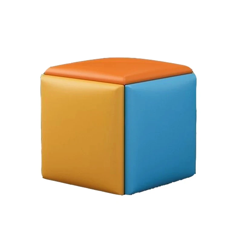 

Cube Stool Living Room Small Ottomans Multi Functional Stackable Combination Five In One Square Stool Banqueta Furniture