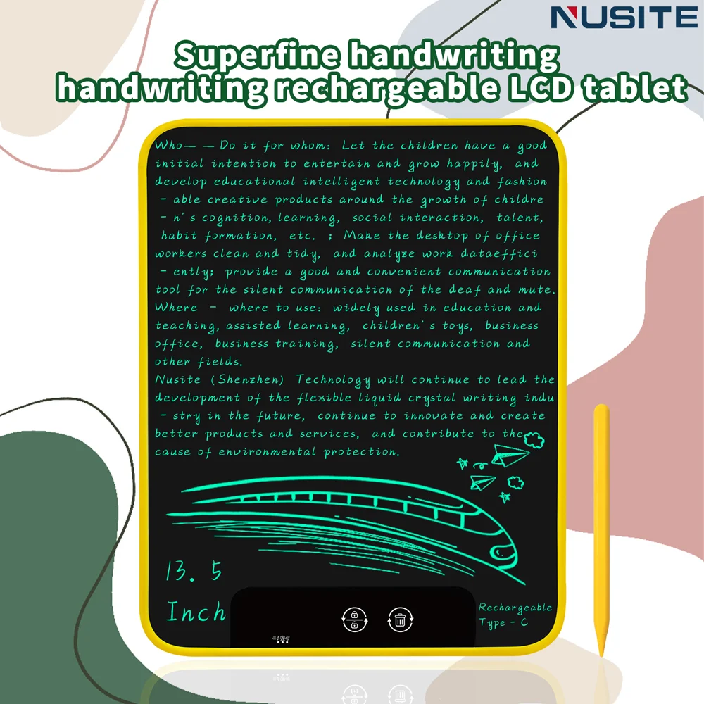 13.5inch Superfine Handwriting Rechargeable Lcd Writing Tablet Drawing