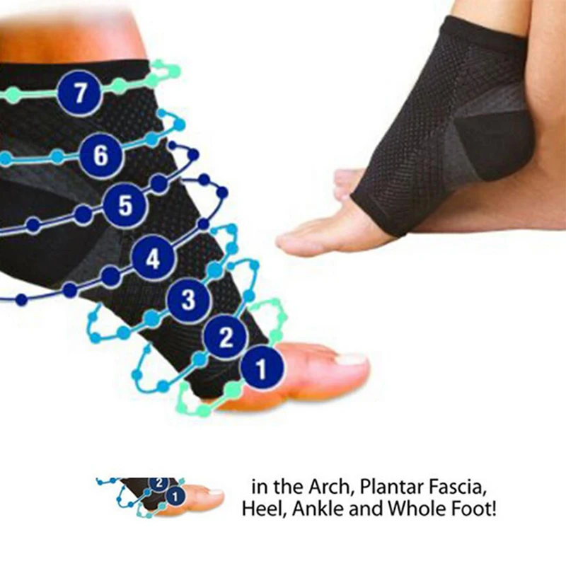 Plus Size S-2XL Men Sports Socks Foot Ankle Anti Fatigue Outerdoor Anklets Support Ladies Couple Compression Guard Sleeve Brace