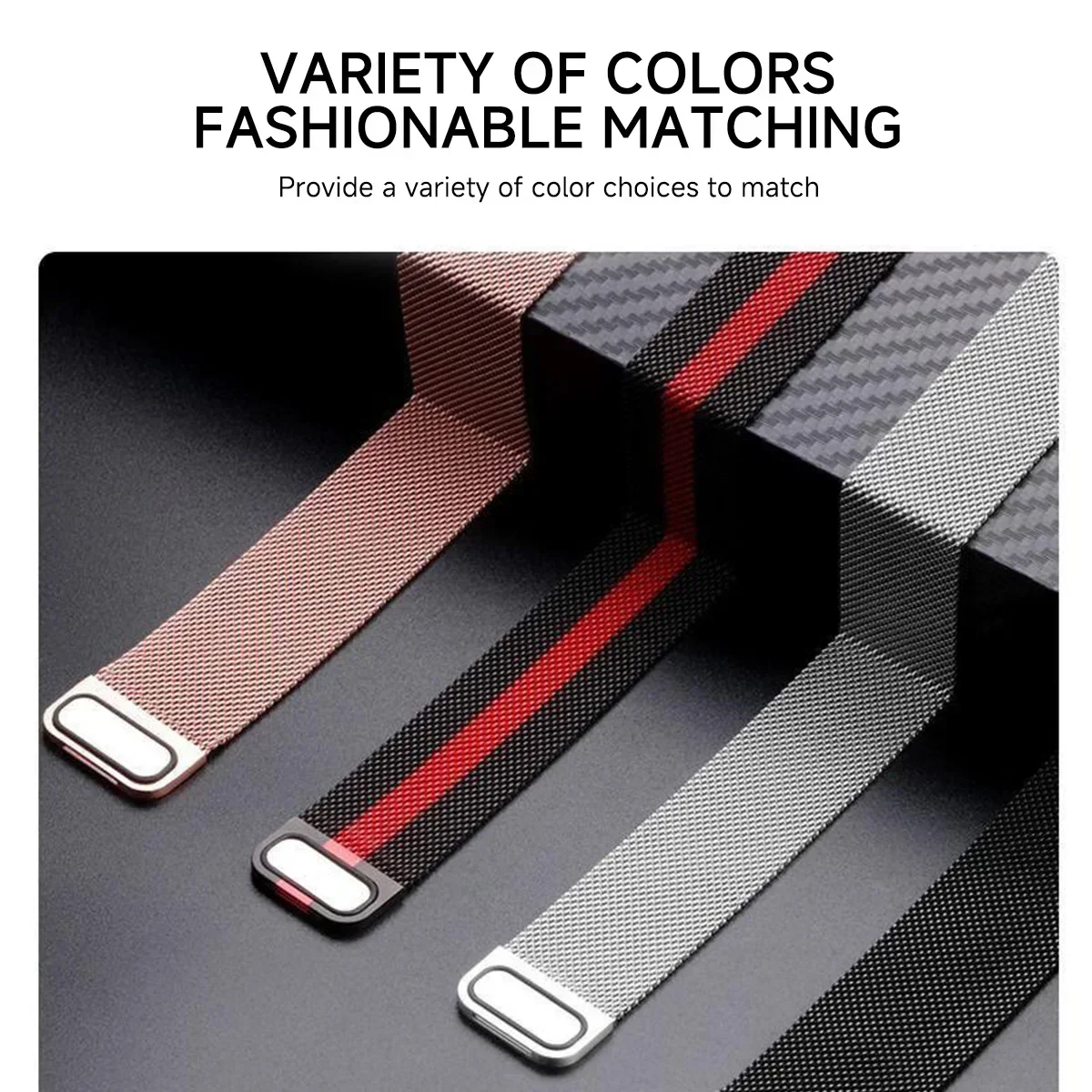 Milanese Magnetic Loop Metal Strap Bracelet for Fitbit Versa and Sense Series
