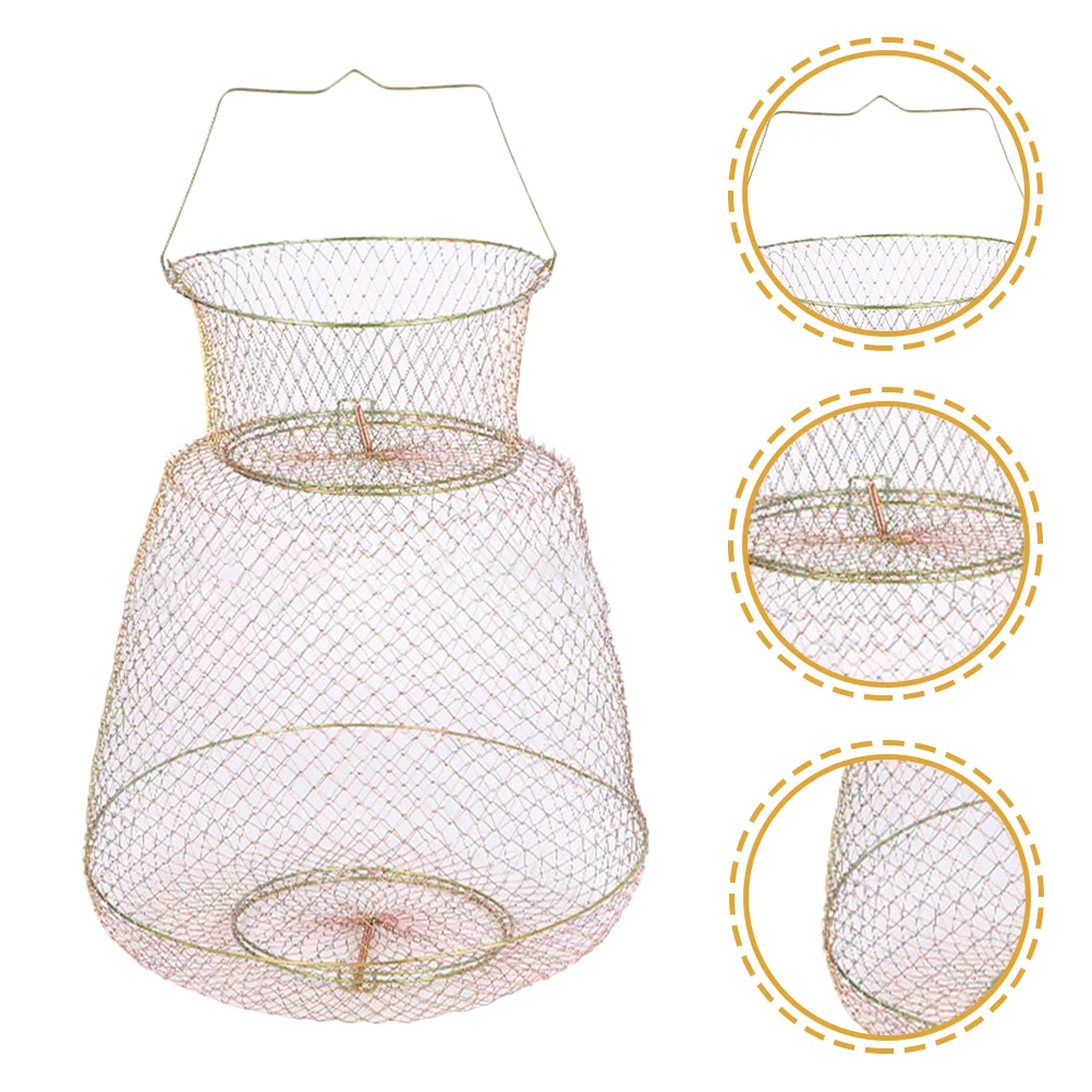 

Metal Fish Pole Fishing Cage Soap Save The Collapsible Stripping Basket Fishnets Foldable