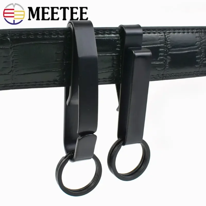 

1Pc/2Pcs ID65mm Stainless Steel Belt Loop Buckle Black Metal Key Clip Hook Belts Keychain O Ring Spring Snap Buckles Accessories